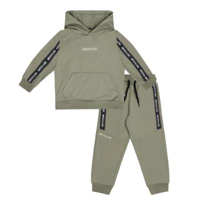 Picture of Mitch & Son JNR Carson Tape Tracksuit - Khaki Green
