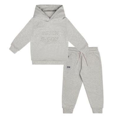 Picture of Mitch & Son JNR Chase Hooded Embossed Tracksuit - Grey