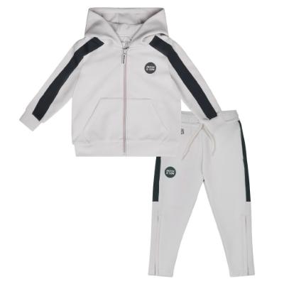 Picture of Mitch & Son JNR Calvin Poly Zip Up Tracksuit - Stone Grey