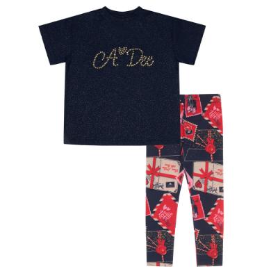 Picture of PRE ORDER A Dee From A Dee With Love Collection Ria Baggy Tee Envelope Legging Set - Dark Navy