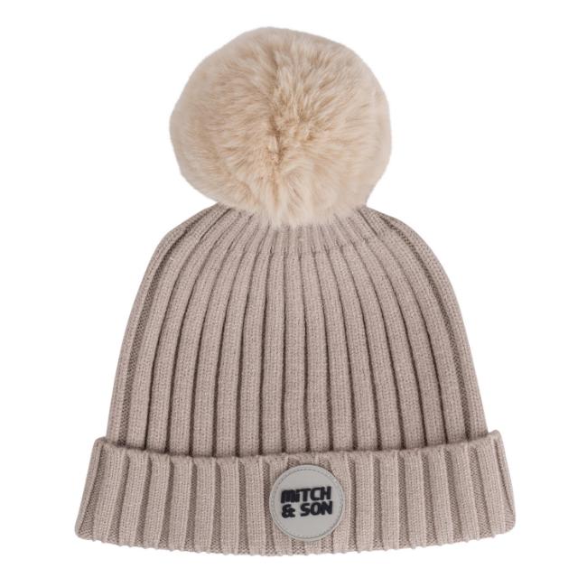 Picture of Mitch & Son JNR Caden Pom Pom Hat - Stone Grey