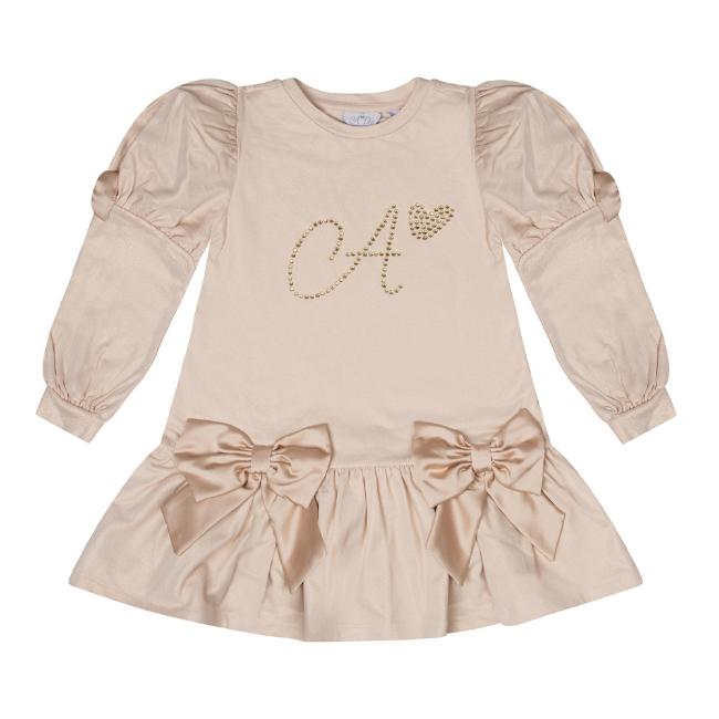 Picture of A Dee From A Dee With Love Collection Raven Bow Dress - Light Gold