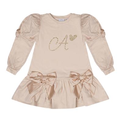 Picture of PRE ORDER A Dee From A Dee With Love Collection Raven Bow Dress - Light Gold