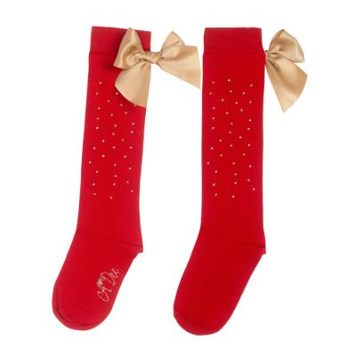 Picture of PRE ORDER A Dee From A Dee With Love Collection Rae Diamante Knee Socks - Red