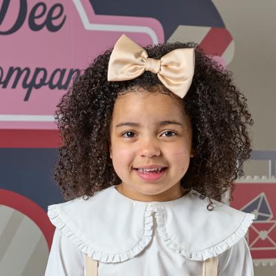 Picture of PRE ORDER A Dee From A Dee With Love Collection Rowan Satin Bow Hairclip - Light Gold