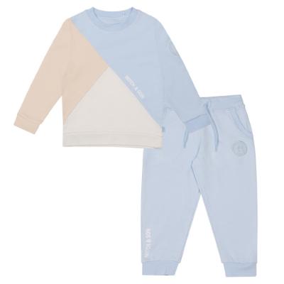 Picture of Mitch & Son Neutral Blues Agner Cut & Sew Crew Tracksuit - Blue