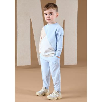 Picture of Mitch & Son Neutral Blues Agner Cut & Sew Crew Tracksuit - Blue
