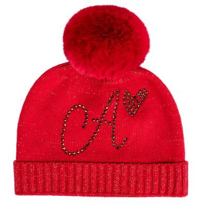 Picture of A Dee From A Dee With Love Collection Rani Knitted Pom Pom Hat - Red