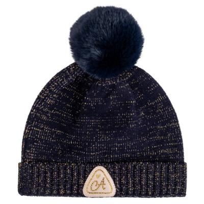 Picture of A Dee From A Dee With Love Collection Rani Knitted Pom Pom Hat - Dark Navy