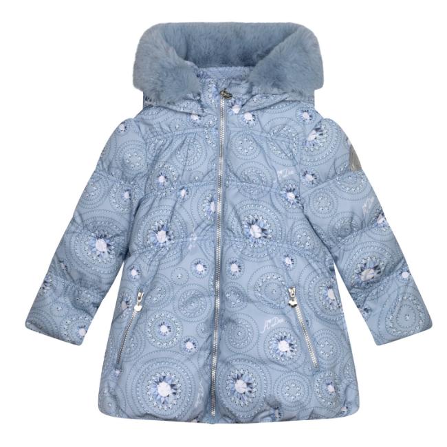 Picture of A Dee On Ice Collection Polly Diamond Print Jacket - Iced Blue