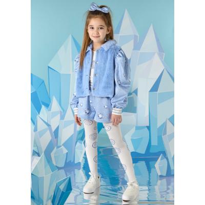 Picture of A Dee On Ice Collection Piper Faux Fur Diamond Jacket - Iced Blue