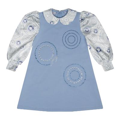 Picture of A Dee On Ice Collection Prya Satin Printed Sleeve Dress - Iced Blue 