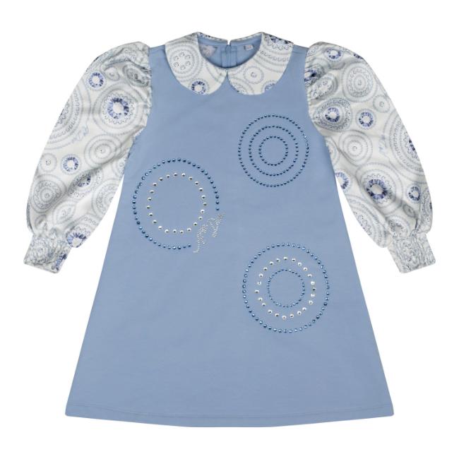 Picture of A Dee On Ice Collection Prya Satin Printed Sleeve Dress - Iced Blue 