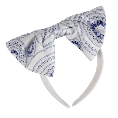 Picture of A Dee On Ice Collection Rosalie Diamond Print Big Bow Hairband - Snow White