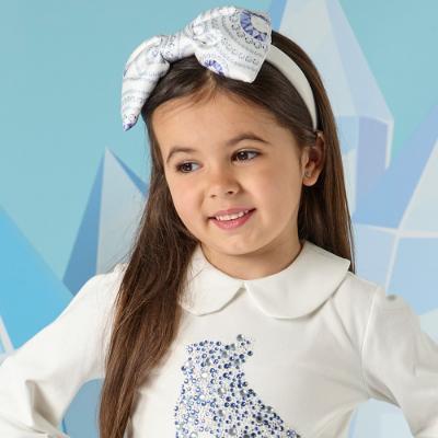 Picture of PRE ORDER A Dee On Ice Collection Rosalie Diamond Print Big Bow Hairband - Snow White
