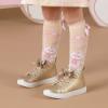 Picture of A Dee  Bowtique Bow High Top Trainers - Light Gold