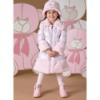 Picture of A Dee Abstract Teddy Collection Sarah Faux Fur Trim Coat - Baby Pink