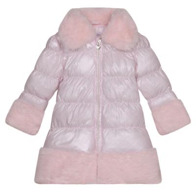 Picture of A Dee Abstract Teddy Collection Sarah Faux Fur Trim Coat - Baby Pink