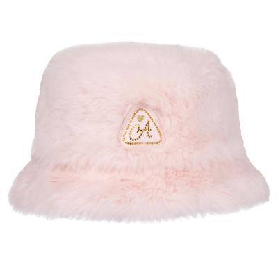Picture of A Dee Abstract Teddy Collection Sylvia Faux Fur Bucket Hat - Baby Pink