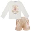 Picture of A Dee Abstract Teddy Collection Suzi Teddy Top & Shorts Set - Snow White Beige