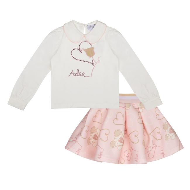 Picture of A Dee Abstract Teddy Collection Star Teddy Print Skirt Set X 2 - Baby Pink