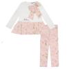 Picture of A Dee Abstract Teddy Collection Summer Teddy Print Bow Legging Set X 2 - Baby Pink