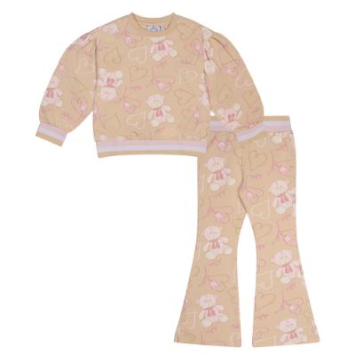 Picture of A Dee Abstract Teddy Collection Sienna Print Flare Tracksuit - Beige