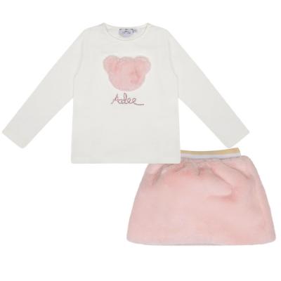 Picture of A Dee Abstract Teddy Collection Sisi Faux Fur Skirt Set - Baby Pink