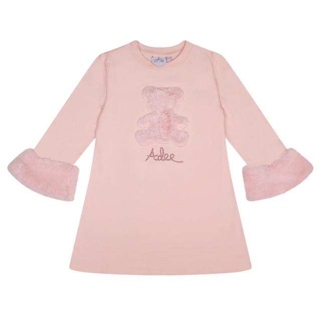 Picture of A Dee Abstract Teddy Collection Shakira Faux Fur Teddy Dress - Baby Pink