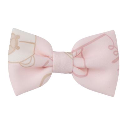 Picture of PRE ORDER A Dee Abstract Teddy Collection Saylor Teddy Print Bow Hairclip - Baby Pink