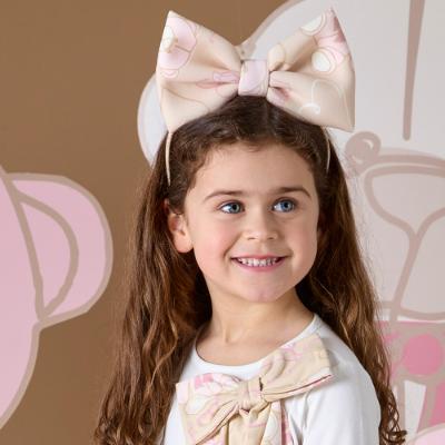 Picture of A Dee Abstract Teddy Collection Sandra Teddy Print Bow Headband - Beige