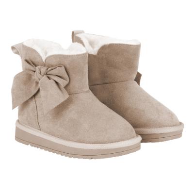 Picture of A Dee Abstract Teddy Collection Bowtiful Bow Ankle Boot - Beige