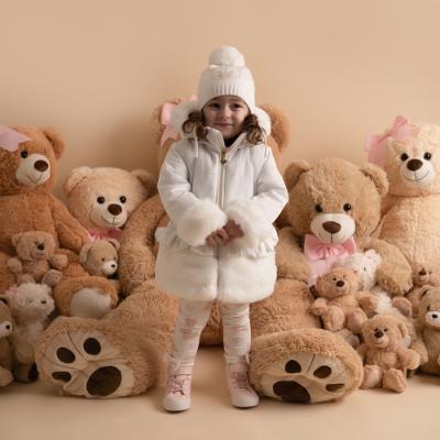 Picture of PRE ORDER Little A Bear Hugs Collection Honey Faux Fur Frilled Jacket - Snow White