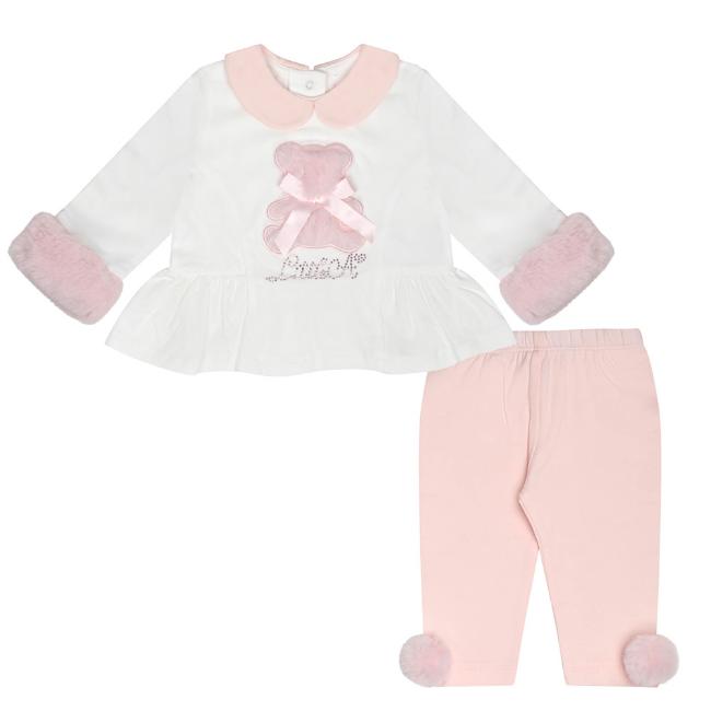 Picture of Little A Bear Hugs Collection Gracie Faux Fur Bear Legging Set - Snow White