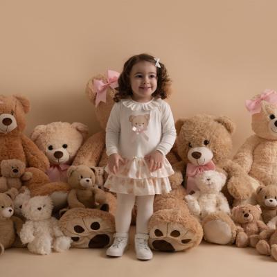 Picture of Little A Bear Hugs Collection Gloria Bear Print Frill Dress - Snow White