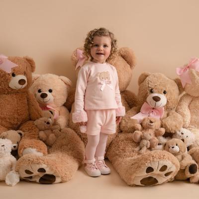 Picture of Little A Bear Hugs Collection Gigi Faux Fur Detail Short Set - Baby Pink
