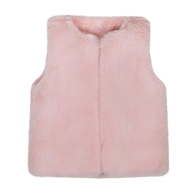 Picture of Little A Bear Hugs Collection Hattie Faux Fur Gilet - Baby Pink 