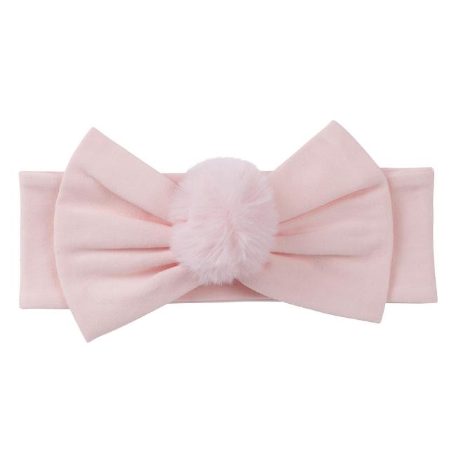 Picture of Little A Bear Hugs Collection Gaby Faux Fur Bow Headband - Baby Pink