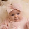 Picture of Little A Bear Hugs Collection Gaby Faux Fur Bow Headband - Baby Pink