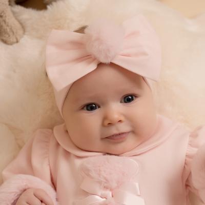 Picture of Little A Bear Hugs Collection Gaby Faux Fur Bow Headband - Baby Pink