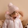 Picture of Little A Bear Hugs Collection Glynne Bear Knitted Pom Pom Hat - Baby Pink