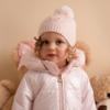 Picture of Little A Bear Hugs Collection Glynne Bear Knitted Pom Pom Hat - Baby Pink