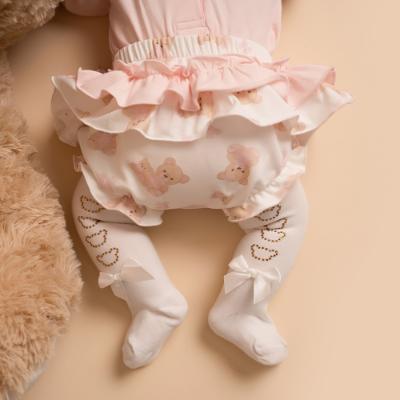 Picture of PRE ORDER Little A Bear Hugs Collection Gladys Diamante Heart Tights - Snow White
