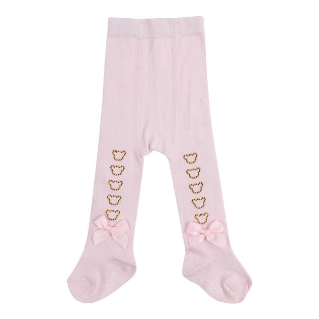 Picture of Little A Bear Hugs Collection Gladys Diamante Heart Tights - Baby Pink