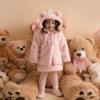 Picture of Little A Bear Hugs Collection Gabriella Faux Fur Hooded Jacket - Baby Pink