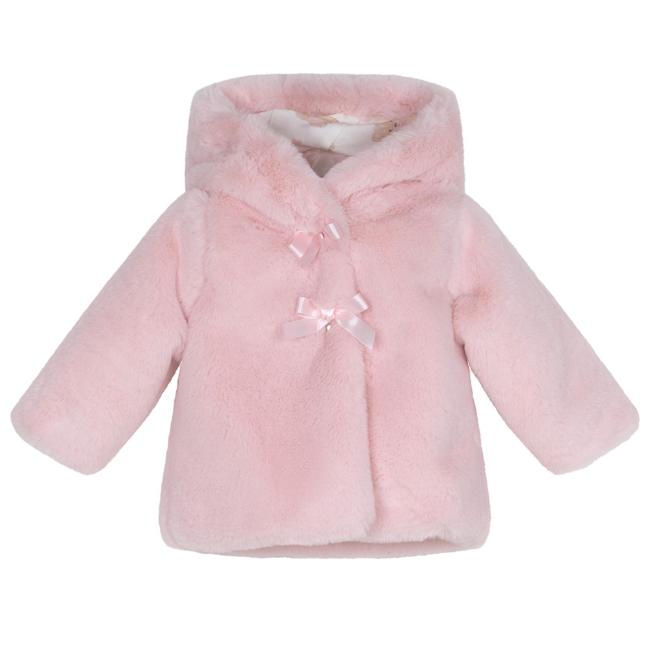 Picture of Little A Bear Hugs Collection Gabriella Faux Fur Hooded Jacket - Baby Pink