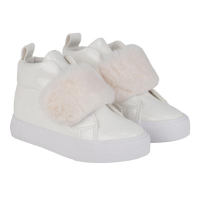 Picture of PRE ORDER Little A Bear Hugs Collection Furever Faux Fur Strap High Top - Snow White