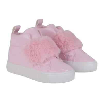 Picture of PRE ORDER Little A Bear Hugs Collection Furever Faux Fur Strap High Top - Baby Pink