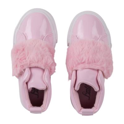 Picture of Little A Bear Hugs Collection Furever Faux Fur Strap High Top - Baby Pink