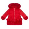 Picture of Little A Festive Hearts Collection Honey Faux Fur Frilled Jacket - Red